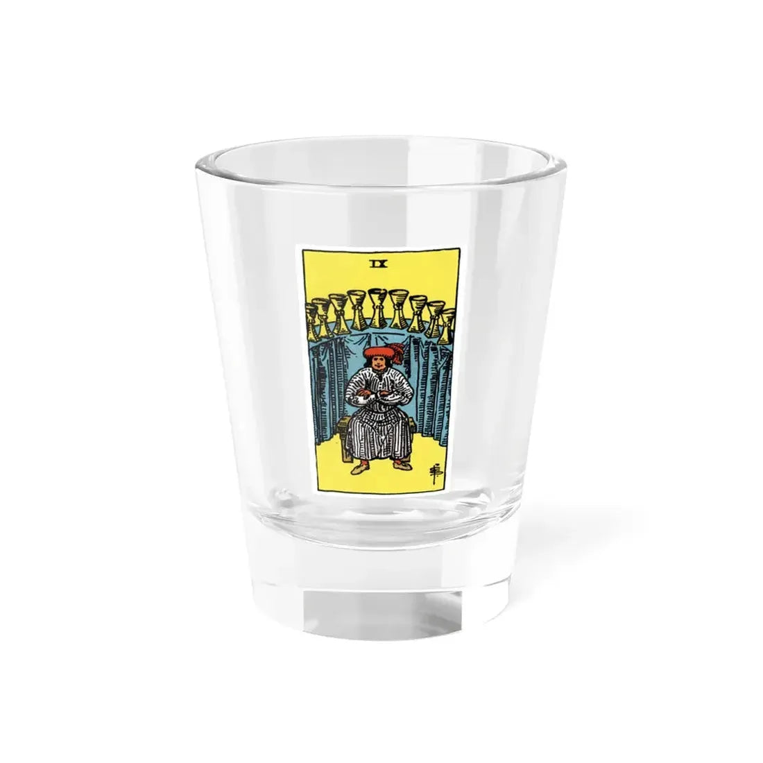 The 9 of Cups (Tarot Card) Shot Glass 1.5oz 1.5oz - Go Mug Yourself