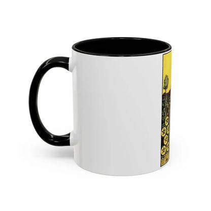 The 9 of Pentacles (Tarot Card) Accent Coffee Mug - Go Mug Yourself