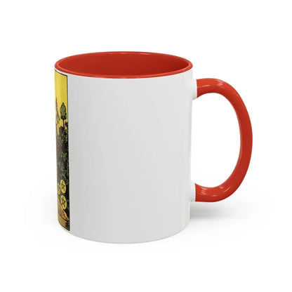 The 9 of Pentacles (Tarot Card) Accent Coffee Mug - Go Mug Yourself