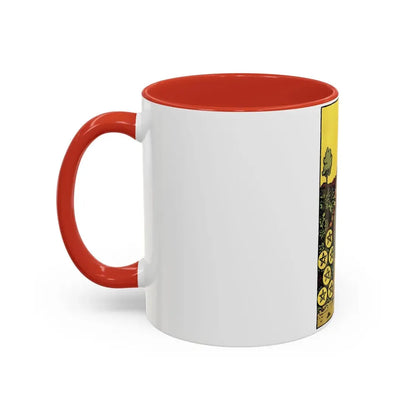 The 9 of Pentacles (Tarot Card) Accent Coffee Mug - Go Mug Yourself