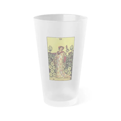 The 9 of Pentacles (Tarot Card) Frosted Pint Glass 16oz Default Title - Go Mug Yourself