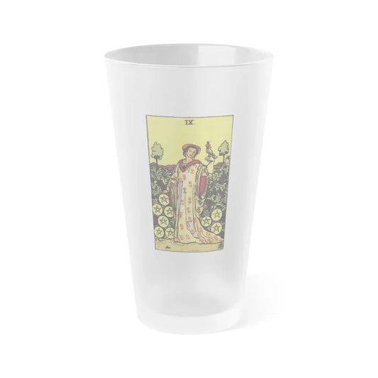 The 9 of Pentacles (Tarot Card) Frosted Pint Glass 16oz Default Title - Go Mug Yourself
