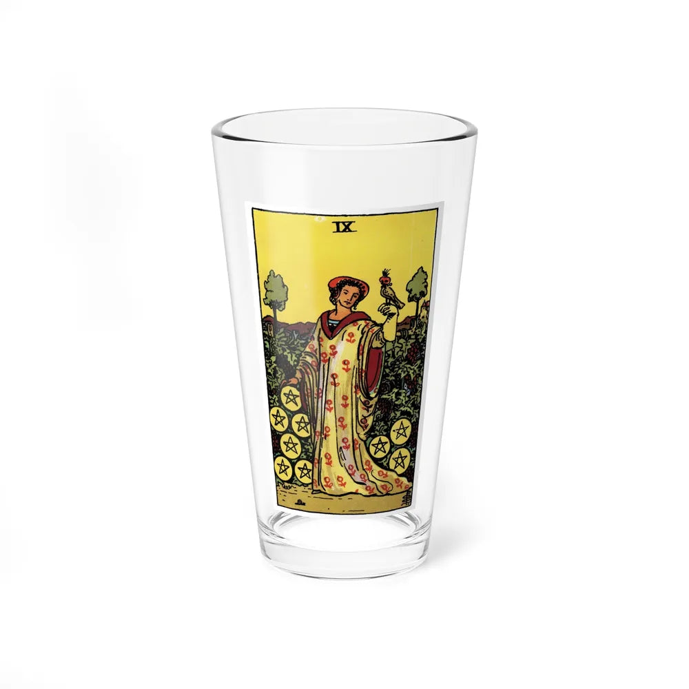 The 9 of Pentacles (Tarot Card) Pint Glass 16oz-16oz-Go Mug Yourself