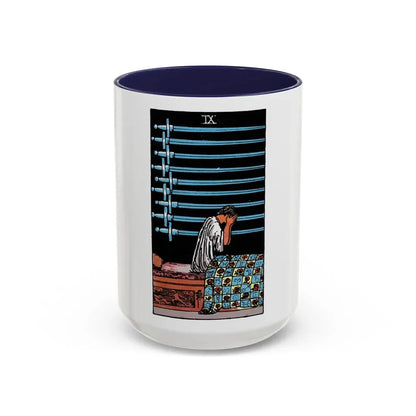 The 9 of Swords (Tarot Card) Accent Coffee Mug 15oz Navy - Go Mug Yourself