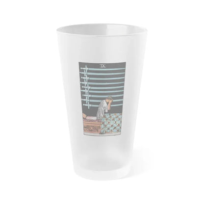 The 9 of Swords (Tarot Card) Frosted Pint Glass 16oz Default Title - Go Mug Yourself