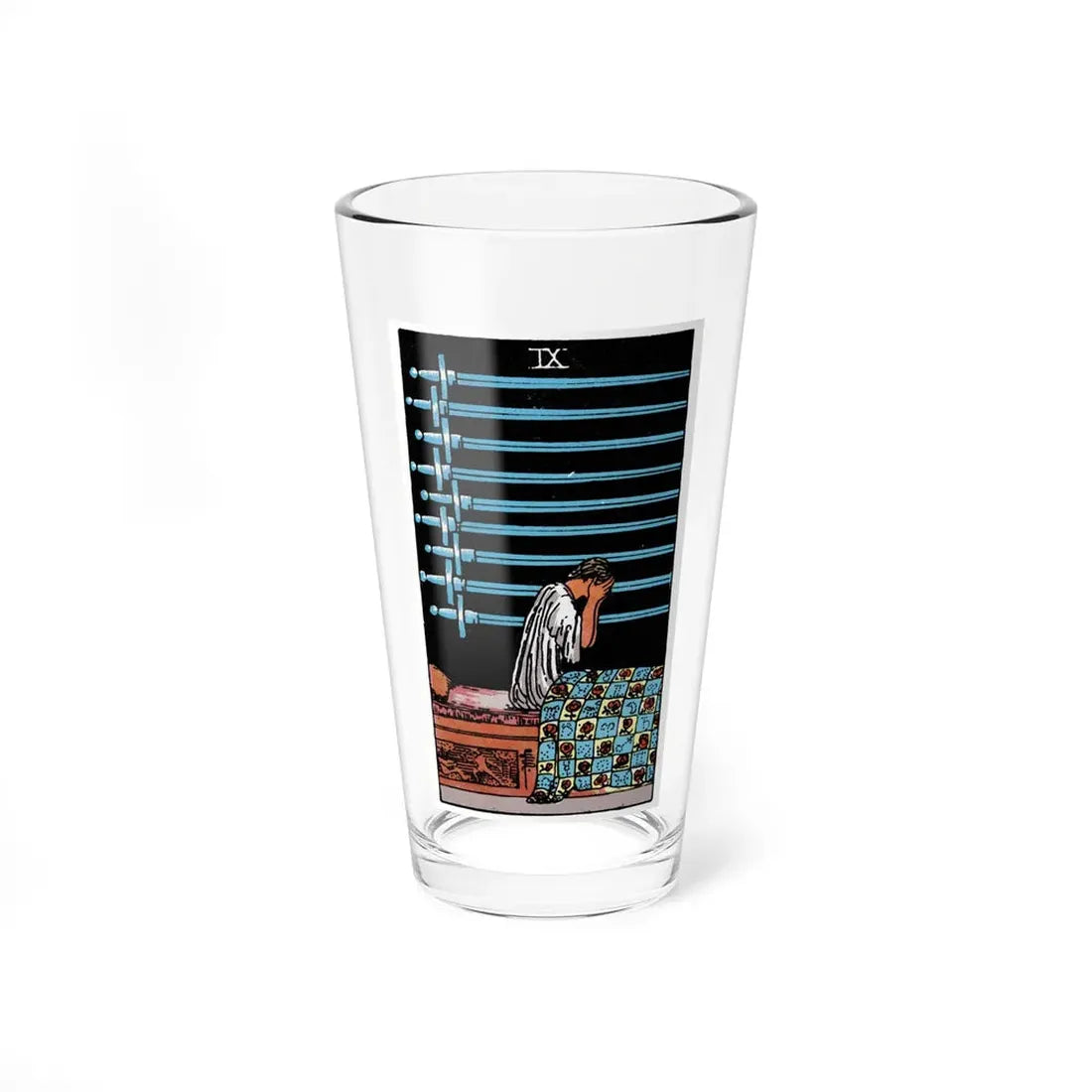 The 9 of Swords (Tarot Card) Pint Glass 16oz 16oz - Go Mug Yourself