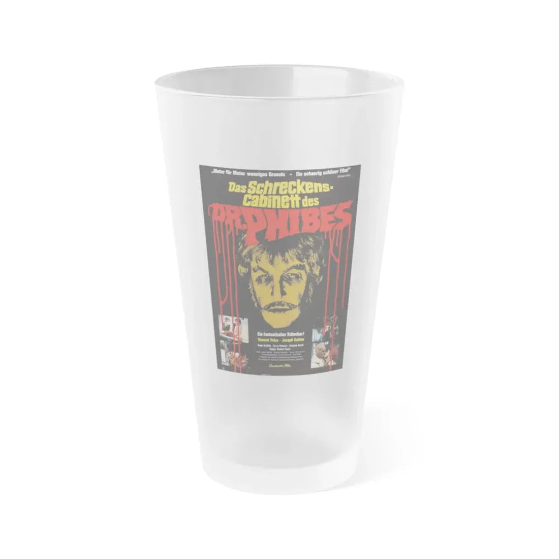 THE ABOMINABLE DR. PHIBES (GERMAN) 1971 Movie Poster - Frosted Pint Glass 16oz 16oz Frosted - Go Mug Yourself