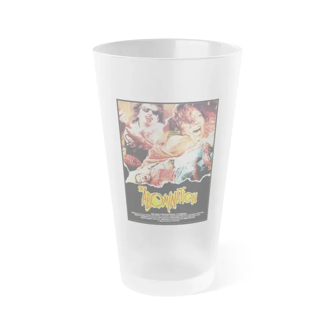 THE ABOMINATION 1986 Movie Poster - Frosted Pint Glass 16oz 16oz Frosted - Go Mug Yourself