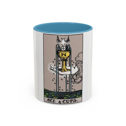 The Ace of Cups (Tarot Card) Accent Coffee Mug 11oz Light Blue - Go Mug Yourself
