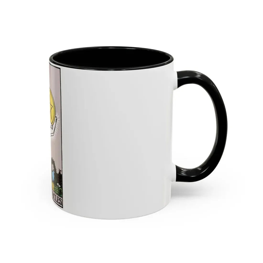 The Ace of p of Pentacles (Tarot Card) Accent Coffee Mug - Go Mug Yourself