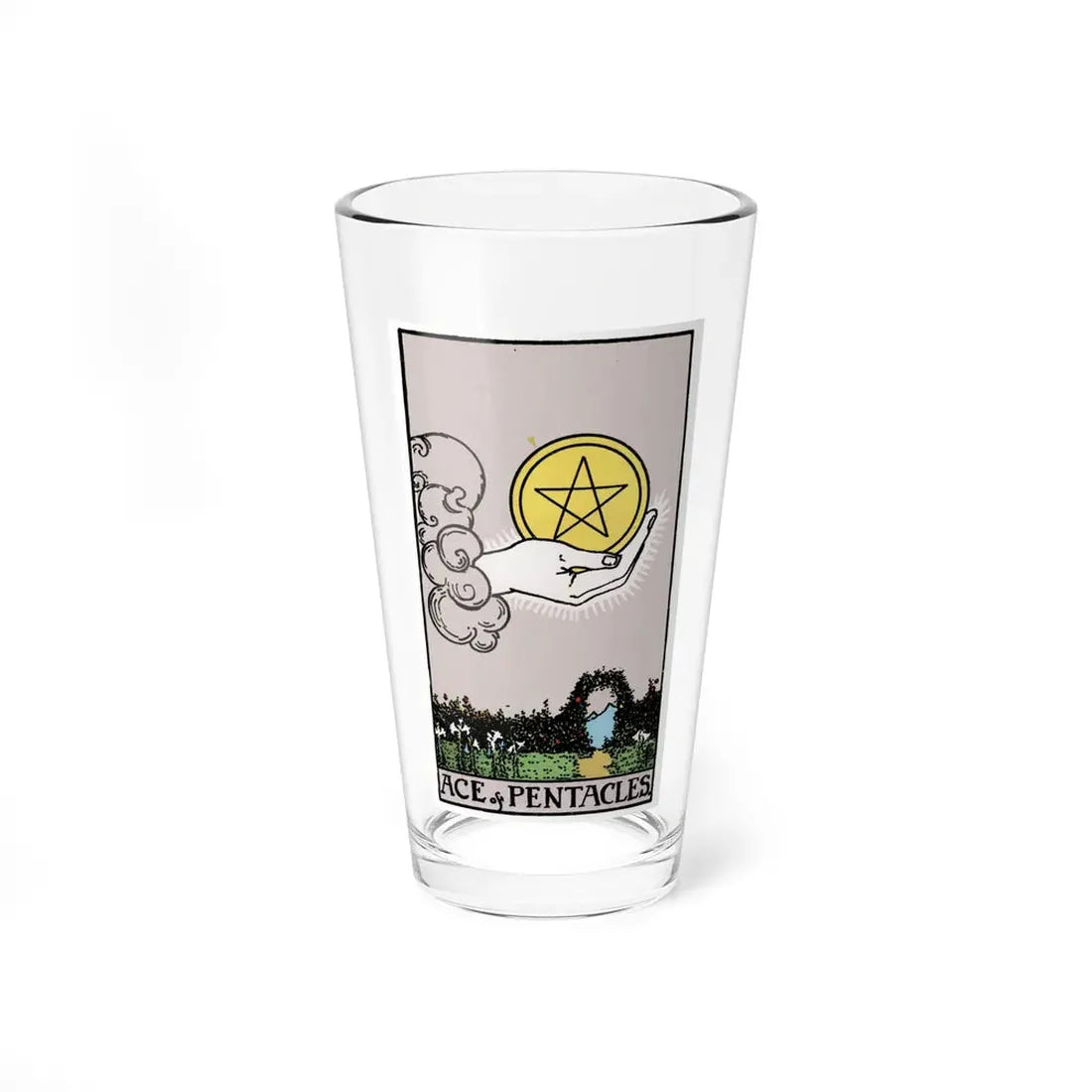 The Ace of Pentacles (Tarot Card) Pint Glass 16oz 16oz - Go Mug Yourself