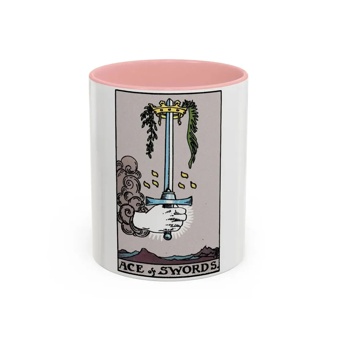 The Ace of Swords (Tarot Card) Accent Coffee Mug 11oz Pink - Go Mug Yourself