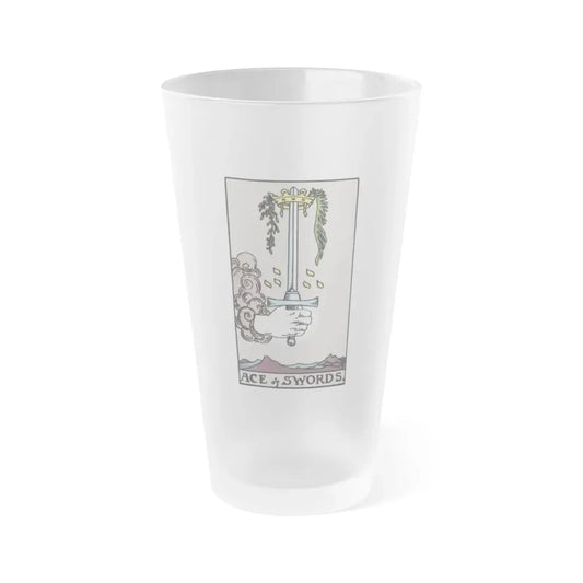 The Ace of Swords (Tarot Card) Frosted Pint Glass 16oz Default Title - Go Mug Yourself