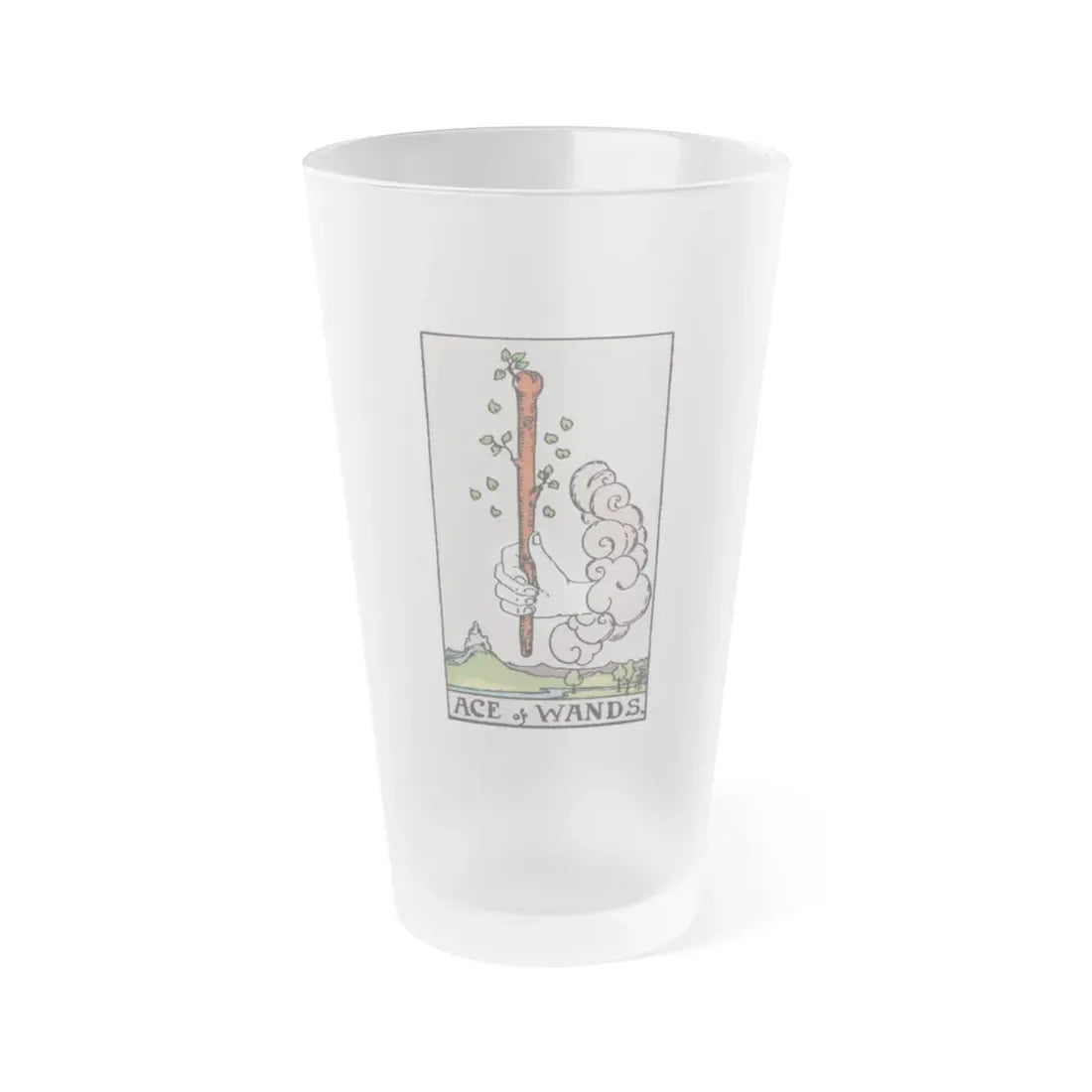 The Ace of Wands (Tarot Card) Frosted Pint Glass 16oz Default Title - Go Mug Yourself