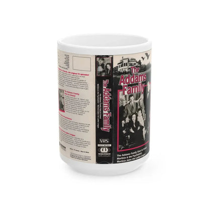 THE ADAM FAMILY THE AND FAMILY GOES TO SCHOOL (VHS COVER) - White Coffee Mug 15oz - Go Mug Yourself