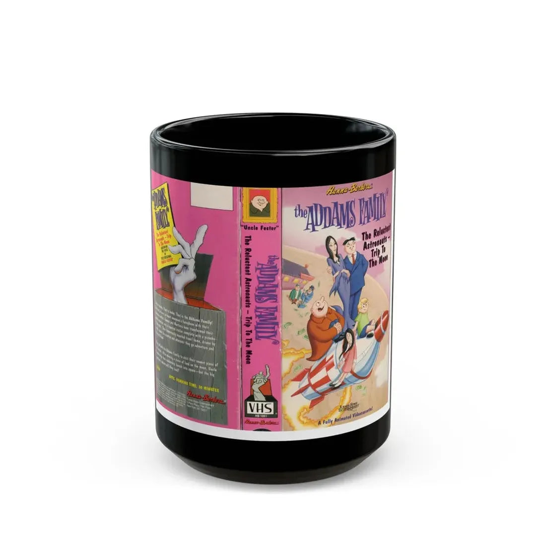 THE ADAMS FAMILY THE RELUCTANT ASTRONAUTS AND TRIP TO THE MOON (VHS COVER) - Black Coffee Mug 15oz - Go Mug Yourself