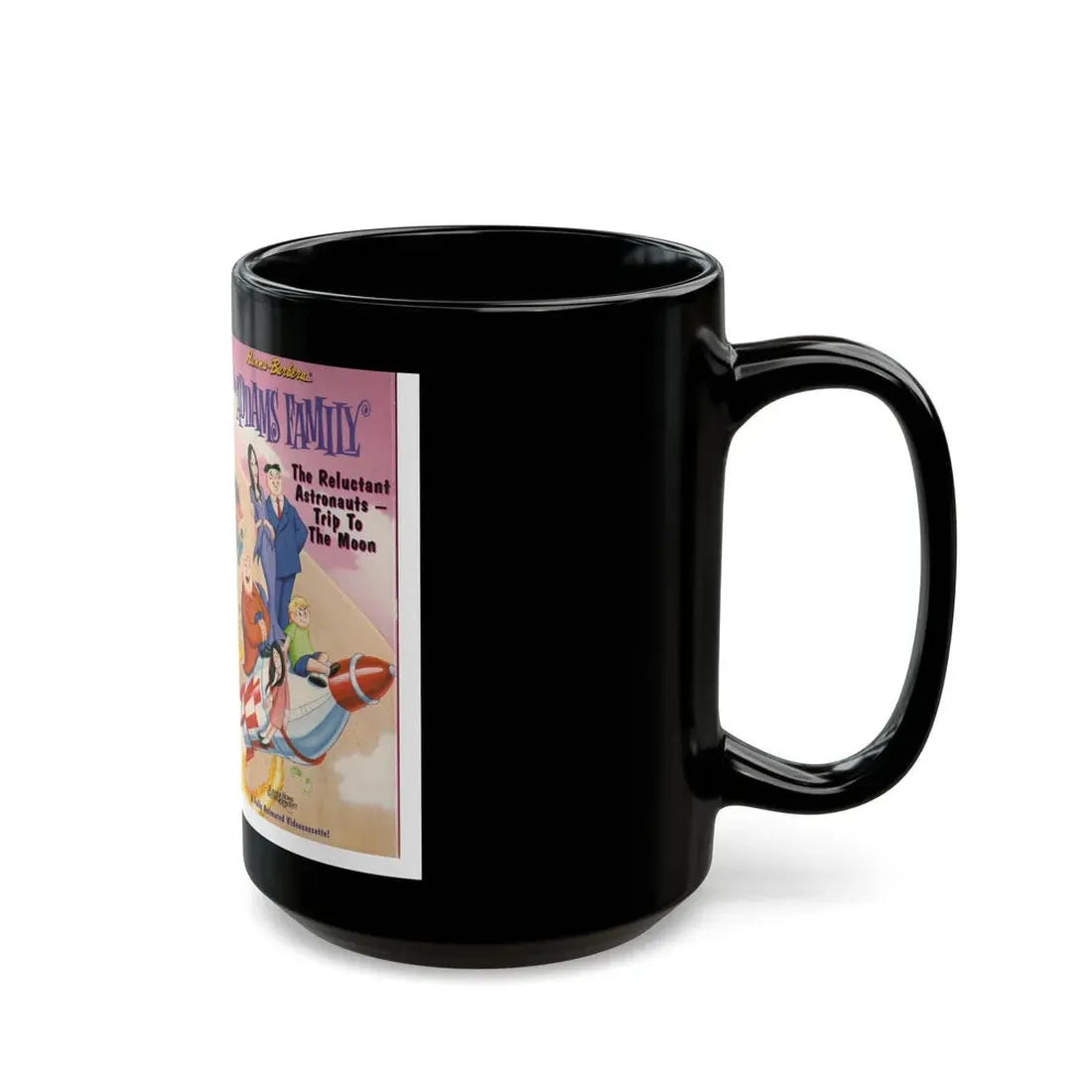THE ADAMS FAMILY THE RELUCTANT ASTRONAUTS AND TRIP TO THE MOON (VHS COVER) - Black Coffee Mug - Go Mug Yourself