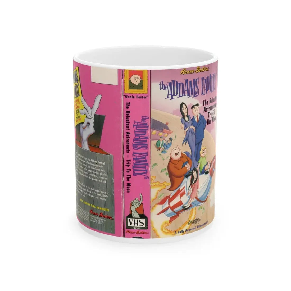 THE ADAMS FAMILY THE RELUCTANT ASTRONAUTS AND TRIP TO THE MOON (VHS COVER) - White Coffee Mug 11oz - Go Mug Yourself