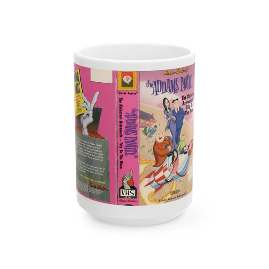 THE ADAMS FAMILY THE RELUCTANT ASTRONAUTS AND TRIP TO THE MOON (VHS COVER) - White Coffee Mug 15oz - Go Mug Yourself