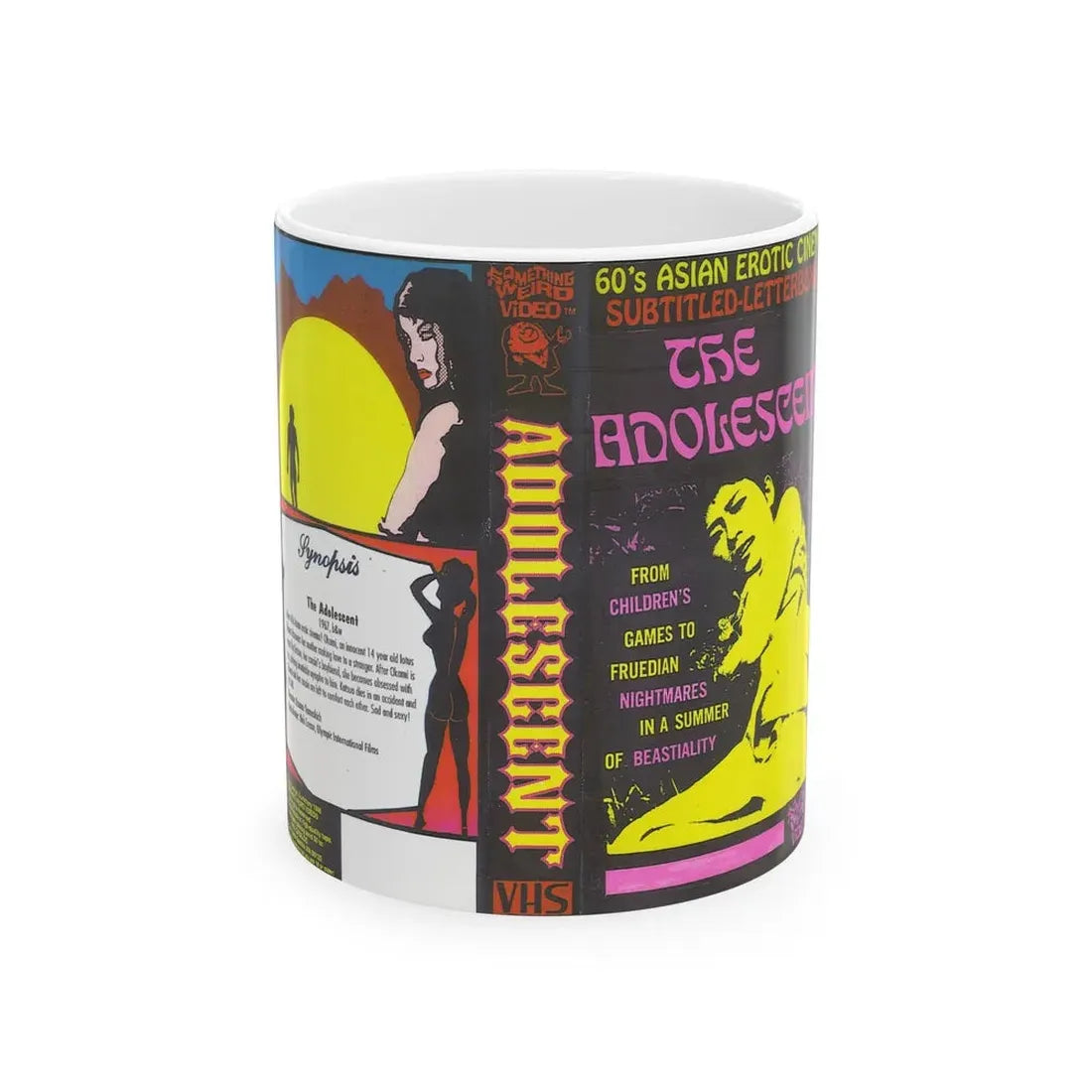 THE ADOLESCENT 60S ASIAN EROTIC CINEMA SWV SOMETHING WEIRD VIDEO (VHS COVER) - White Coffee Mug 11oz - Go Mug Yourself