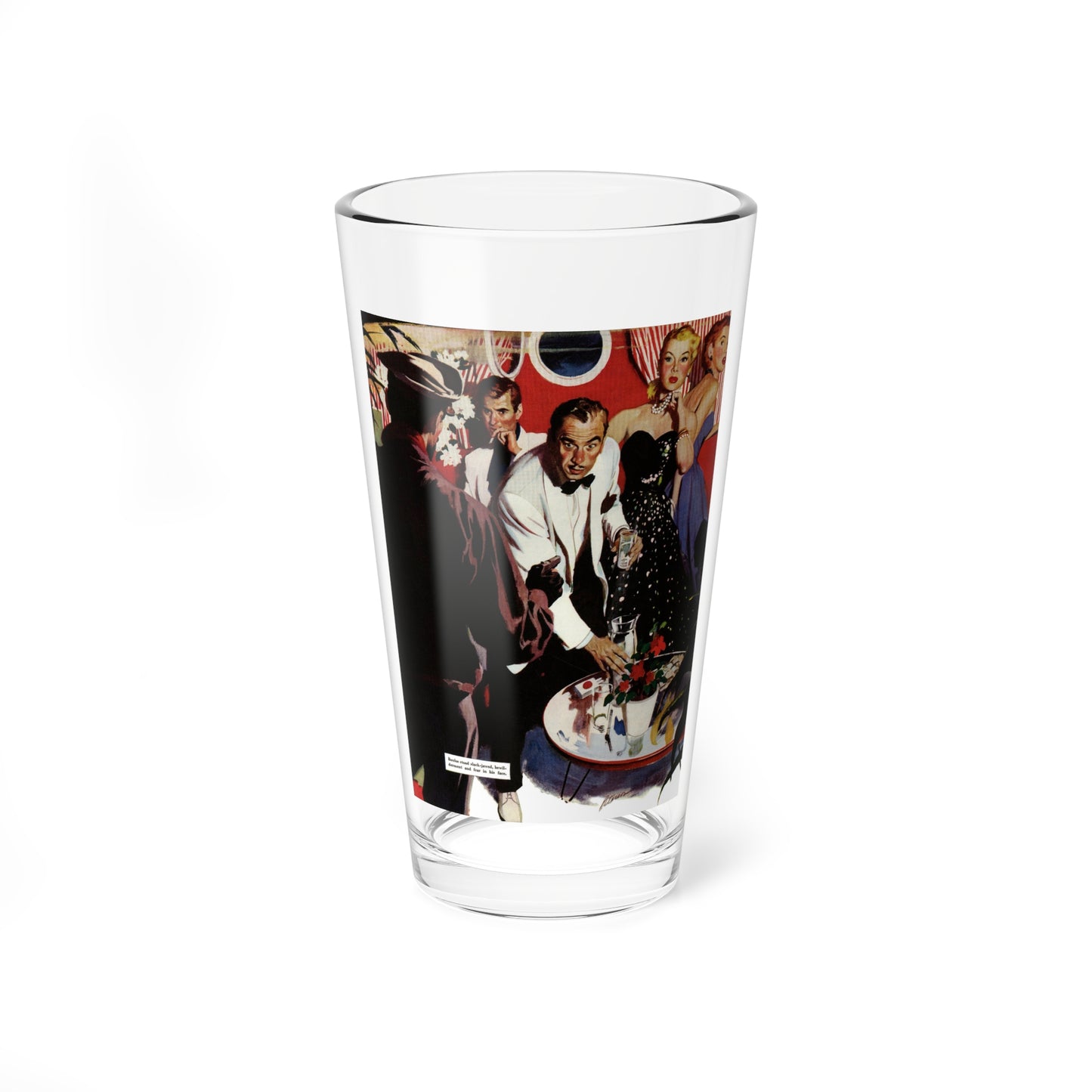 The Adventure of the Riviera Pirate, 1952 (Magazine Illustration) Pint Glass 16oz-16oz-Go Mug Yourself