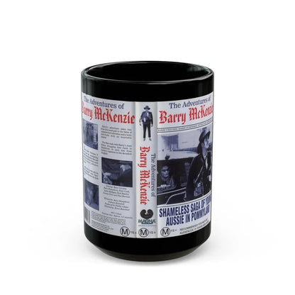 THE ADVENTURES OF BARRY MCKENZIE (VHS COVER) - Black Coffee Mug 15oz - Go Mug Yourself