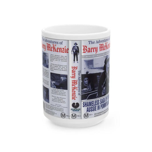 THE ADVENTURES OF BARRY MCKENZIE (VHS COVER) - White Coffee Mug-15oz-Go Mug Yourself