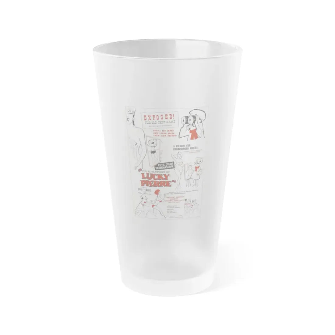 THE ADVENTURES OF LUCKY PIERRE 1961 Movie Poster - Frosted Pint Glass 16oz Default Title - Go Mug Yourself