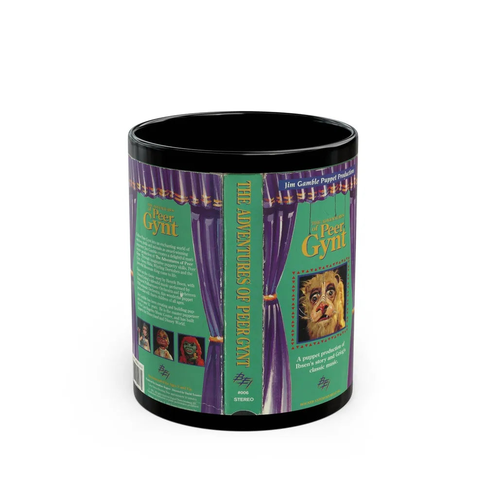 THE ADVENTURES OF PEER GYNT (VHS COVER) - Black Coffee Mug-11oz-Go Mug Yourself