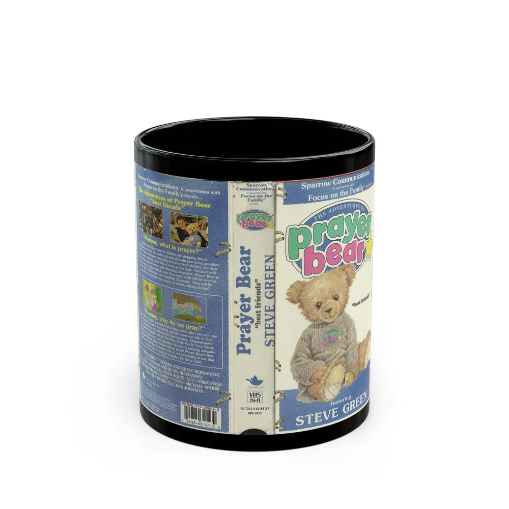 THE ADVENTURES OF PRAYER BEAR BEST FRIENDS FEATURING STEVE GREEN (VHS COVER) - Black Coffee Mug-11oz-Go Mug Yourself