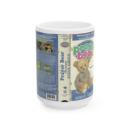 THE ADVENTURES OF PRAYER BEAR BEST FRIENDS FEATURING STEVE GREEN (VHS COVER) - White Coffee Mug 15oz - Go Mug Yourself