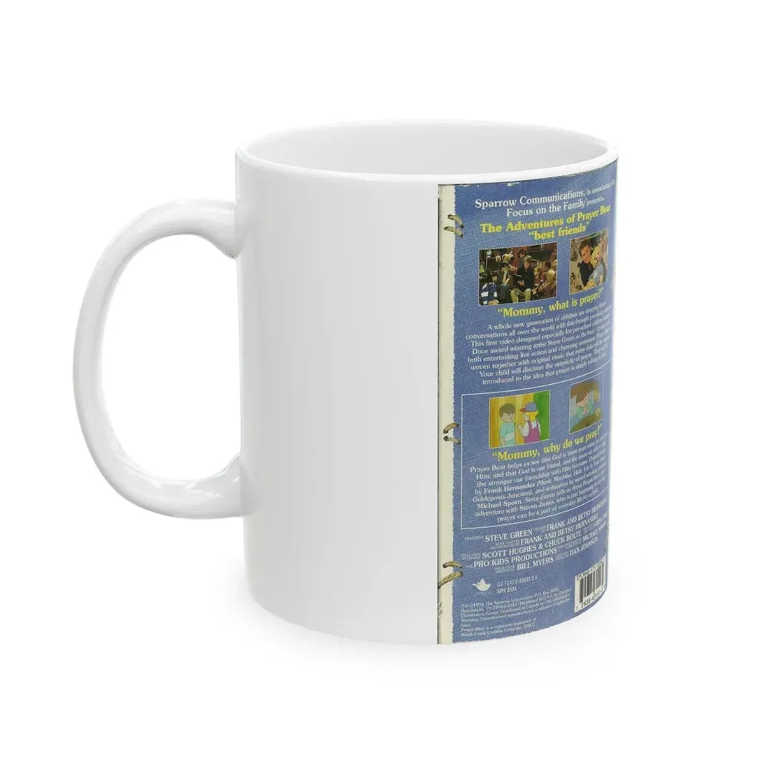 THE ADVENTURES OF PRAYER BEAR BEST FRIENDS FEATURING STEVE GREEN (VHS COVER) - White Coffee Mug - Go Mug Yourself