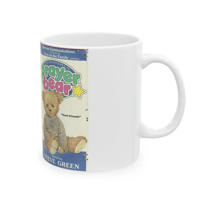 THE ADVENTURES OF PRAYER BEAR BEST FRIENDS FEATURING STEVE GREEN (VHS COVER) - White Coffee Mug - Go Mug Yourself