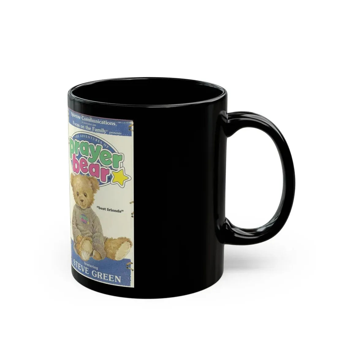 THE ADVENTURES OF PRAYER BEAR BEST FRIENDS (VHS COVER) - Black Coffee Mug - Go Mug Yourself