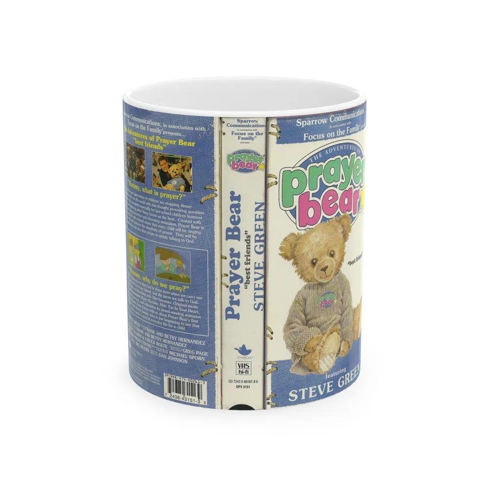 THE ADVENTURES OF PRAYER BEAR BEST FRIENDS (VHS COVER) - White Coffee Mug-11oz-Go Mug Yourself