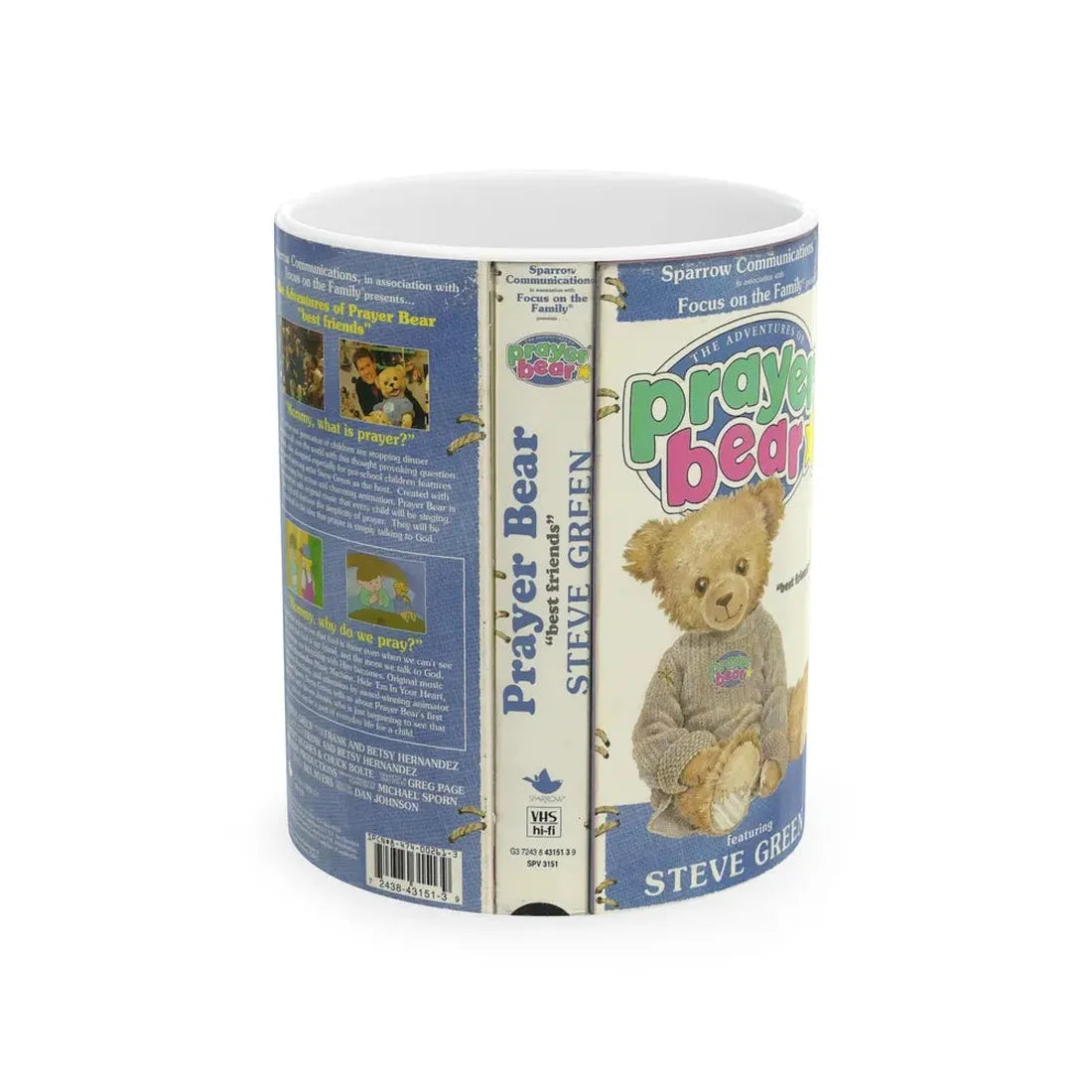 THE ADVENTURES OF PRAYER BEAR BEST FRIENDS (VHS COVER) - White Coffee Mug 11oz - Go Mug Yourself
