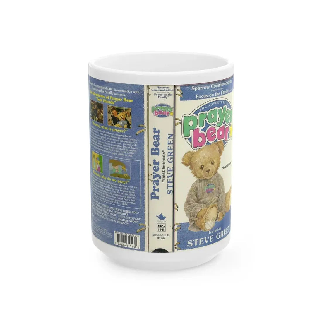 THE ADVENTURES OF PRAYER BEAR BEST FRIENDS (VHS COVER) - White Coffee Mug 15oz - Go Mug Yourself