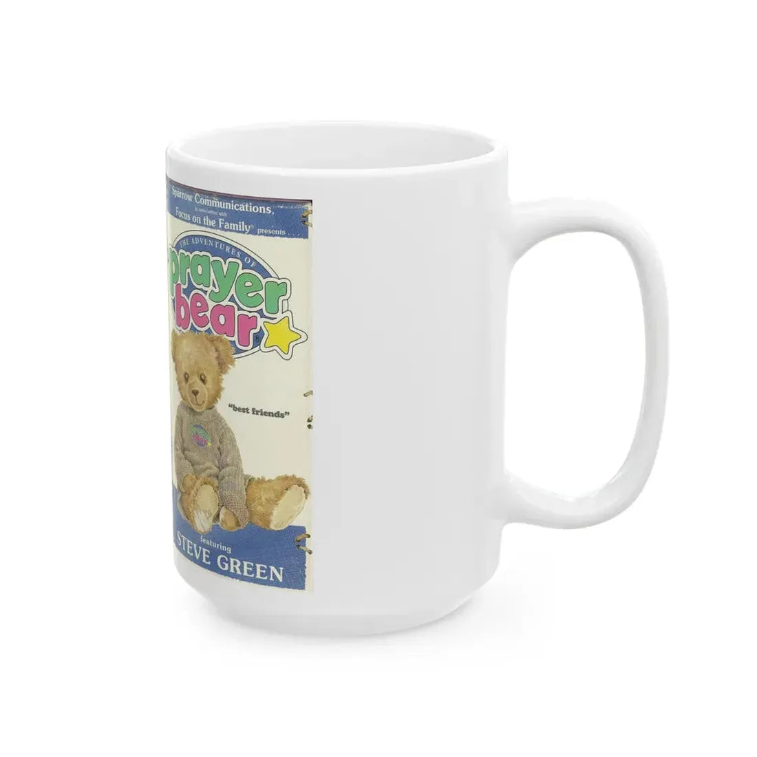 THE ADVENTURES OF PRAYER BEAR BEST FRIENDS (VHS COVER) - White Coffee Mug - Go Mug Yourself