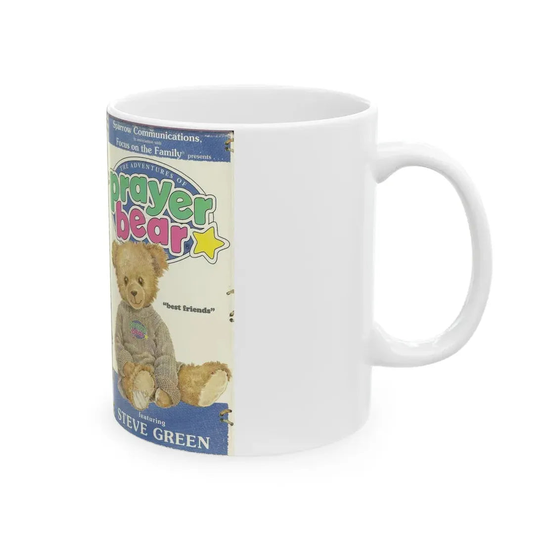 THE ADVENTURES OF PRAYER BEAR BEST FRIENDS (VHS COVER) - White Coffee Mug - Go Mug Yourself