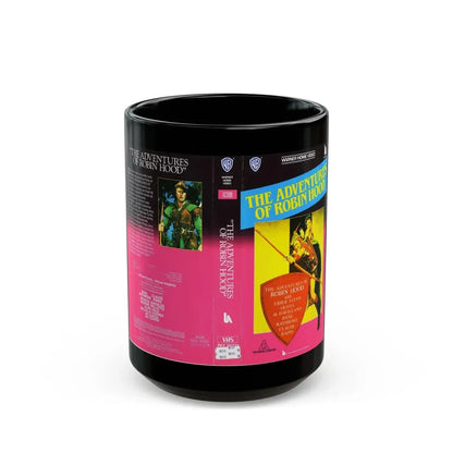 THE ADVENTURES OF ROBIN HOOD (VHS COVER) - Black Coffee Mug 15oz - Go Mug Yourself