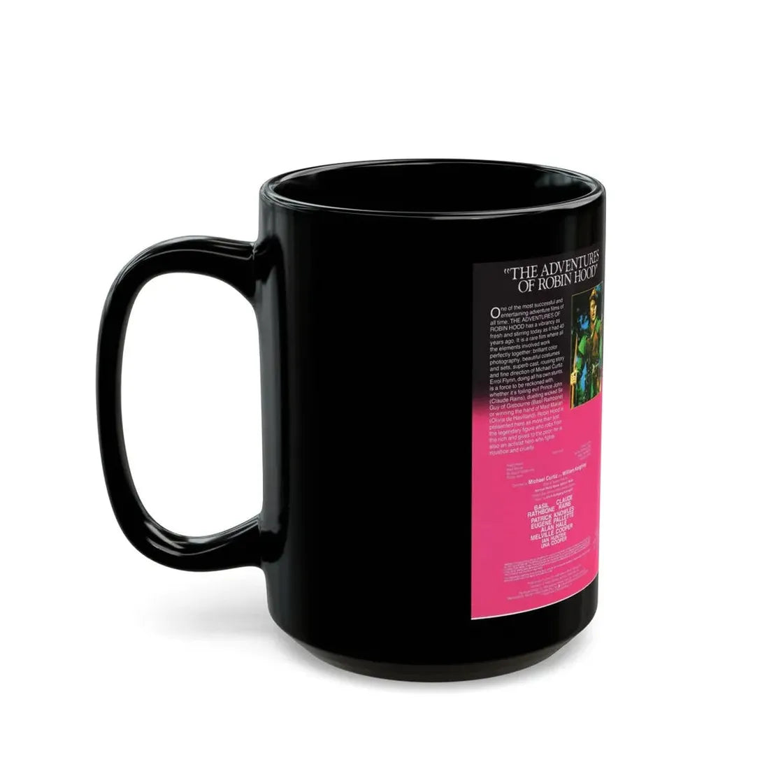 THE ADVENTURES OF ROBIN HOOD (VHS COVER) - Black Coffee Mug - Go Mug Yourself