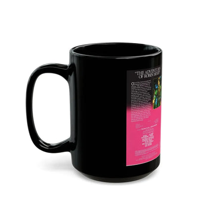 THE ADVENTURES OF ROBIN HOOD (VHS COVER) - Black Coffee Mug - Go Mug Yourself