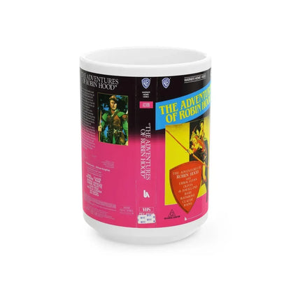 THE ADVENTURES OF ROBIN HOOD (VHS COVER) - White Coffee Mug 15oz - Go Mug Yourself