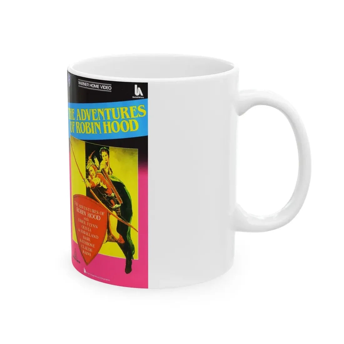 THE ADVENTURES OF ROBIN HOOD (VHS COVER) - White Coffee Mug - Go Mug Yourself