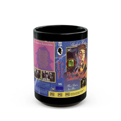 THE ADVENTURES OF SHERLOCK HOLMES (VHS COVER) - Black Coffee Mug 15oz - Go Mug Yourself