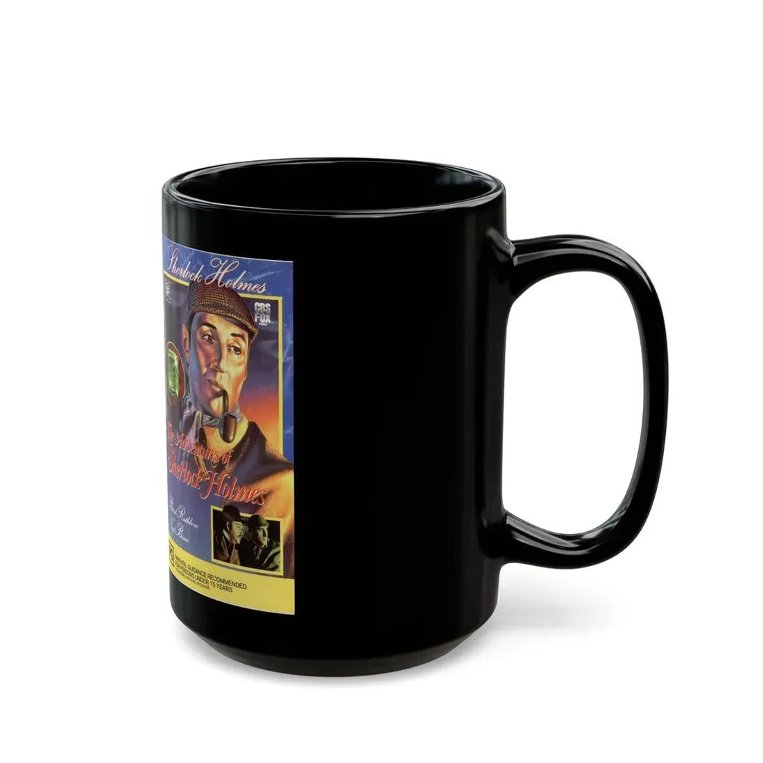 THE ADVENTURES OF SHERLOCK HOLMES (VHS COVER) - Black Coffee Mug - Go Mug Yourself
