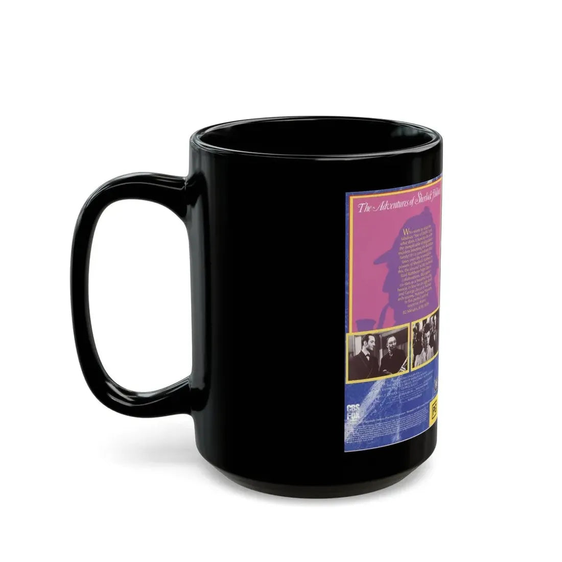 THE ADVENTURES OF SHERLOCK HOLMES (VHS COVER) - Black Coffee Mug - Go Mug Yourself