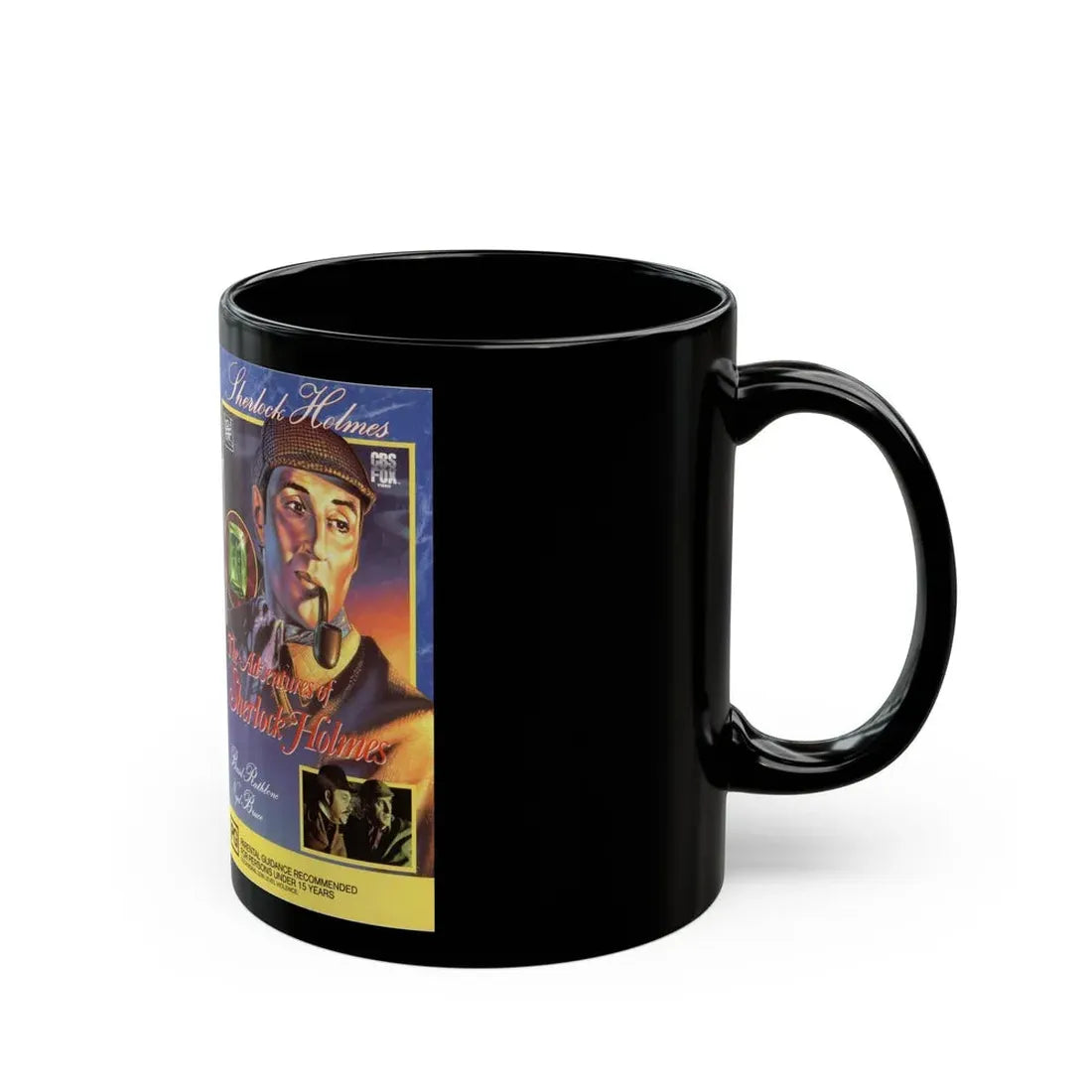 THE ADVENTURES OF SHERLOCK HOLMES (VHS COVER) - Black Coffee Mug - Go Mug Yourself