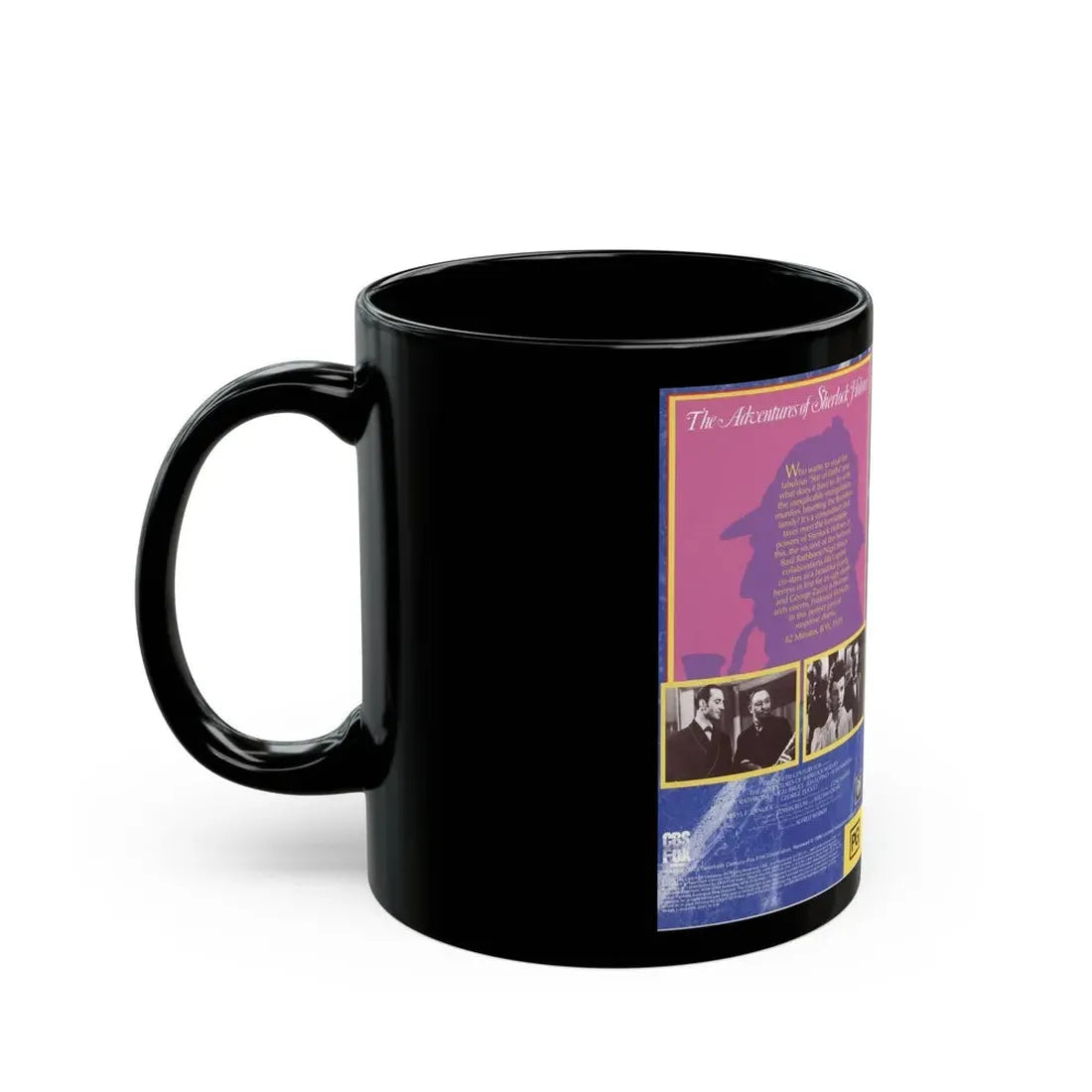 THE ADVENTURES OF SHERLOCK HOLMES (VHS COVER) - Black Coffee Mug - Go Mug Yourself