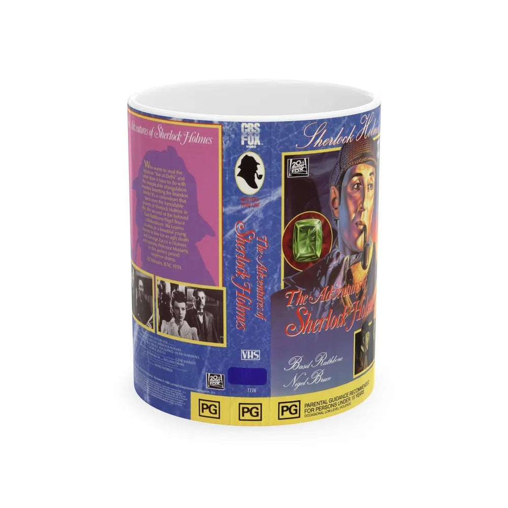 THE ADVENTURES OF SHERLOCK HOLMES (VHS COVER) - White Coffee Mug-11oz-Go Mug Yourself